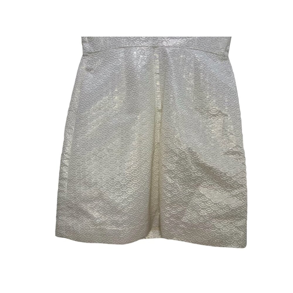 Lilly Pulitzer Wythe Jacquard Mini Dress Women 4 Ivory Civil Wedding Embellished - Picture 12 of 16